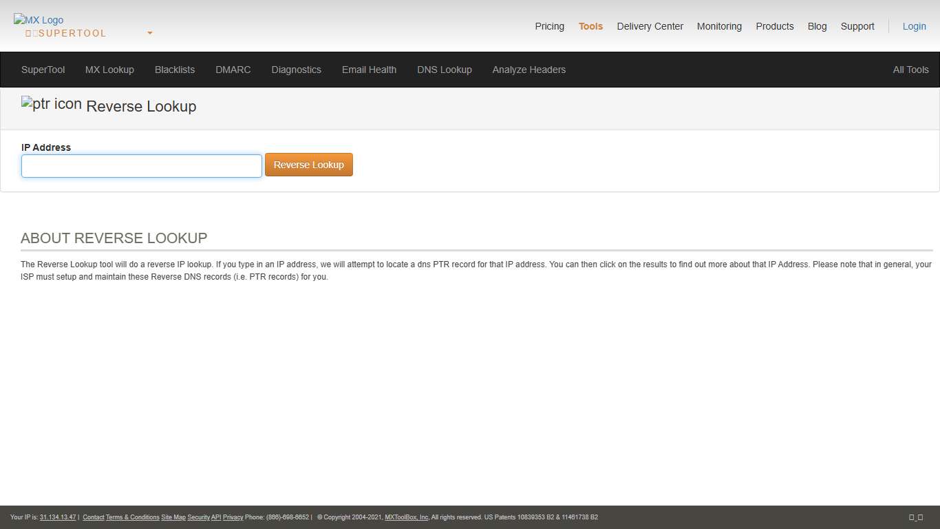 Reverse IP Lookup - MxToolbox