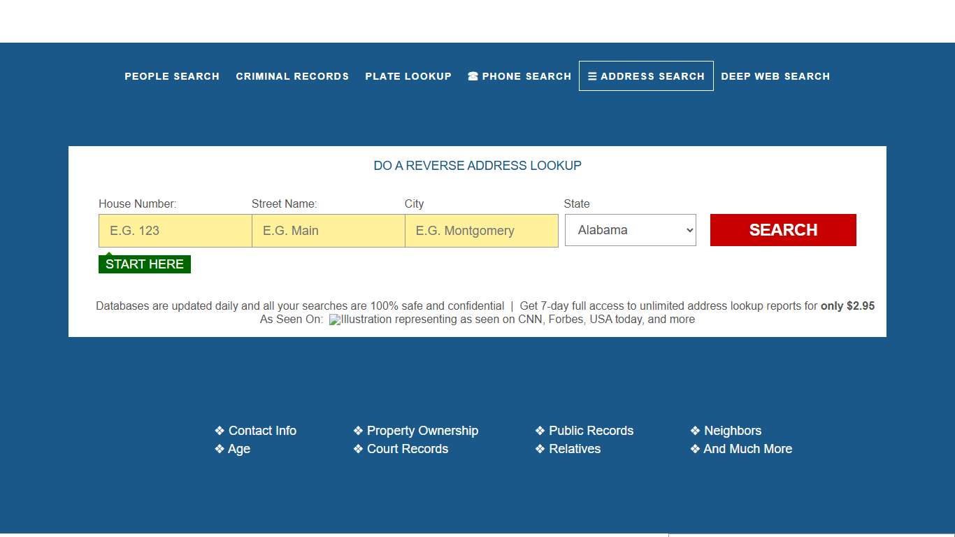 Reverse Address Lookup | Search | SearchUSAPeople